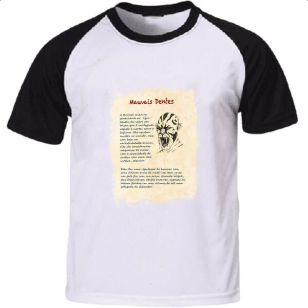 Camiseta Raglan Grimm Livro Mauvais Dentes
