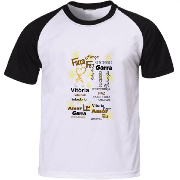 Camiseta Raglan Ano Novo Forca Fe Garra