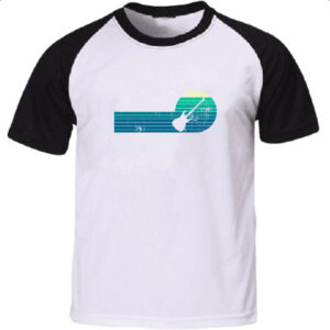 Camiseta Raglan Guitarra Espiral Sunset Art