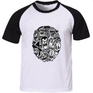 Camiseta Raglan I love classic monsters