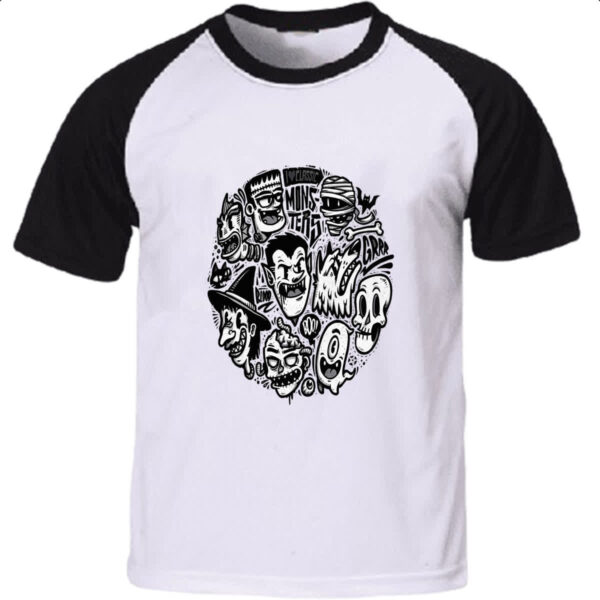 Camiseta Raglan I love classic monsters