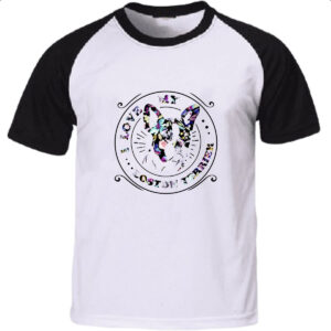 Camiseta Raglan I love my Boston Terrier