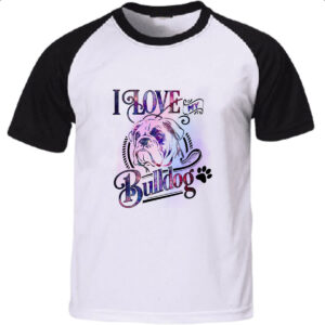 Camiseta Raglan I love my Bulldog