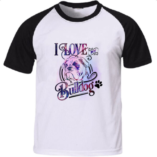 Camiseta Raglan I love my Bulldog