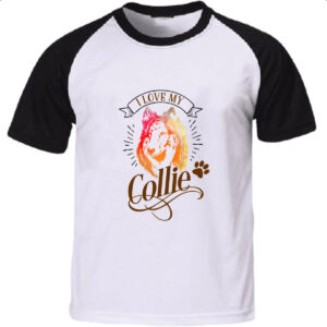 Camiseta Raglan I love my Collie