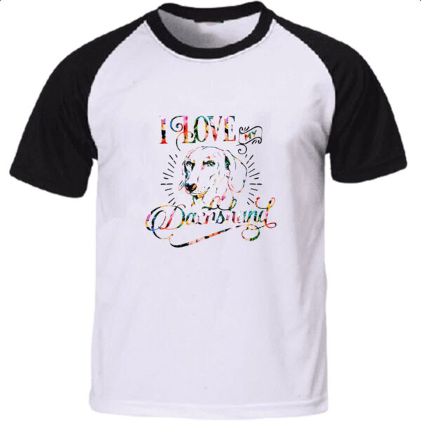 Camiseta Raglan I love my Daschshund