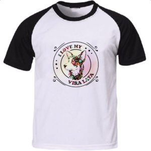 Camiseta Raglan I love my Vira Lata