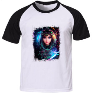 Camiseta Raglan Inteligengia Artificial Mulher Holografica