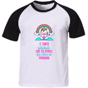 Camiseta Raglan Ironico e tanta falsidade