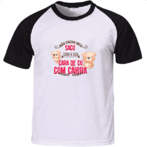 Camiseta Raglan Ironico nao encha meu
