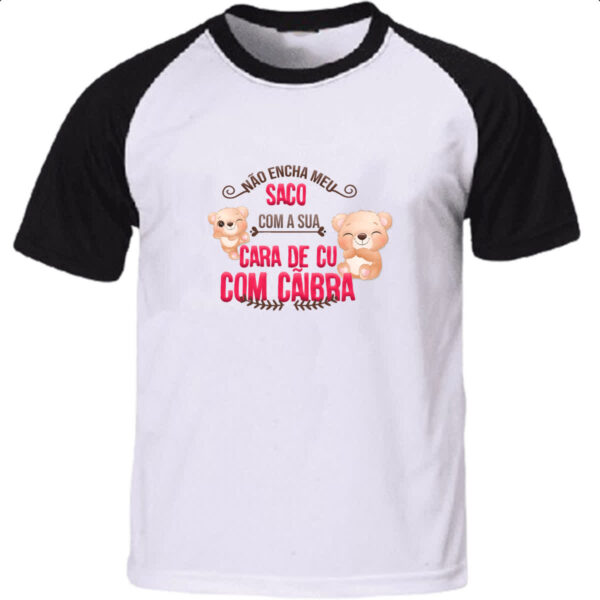 Camiseta Raglan Ironico nao encha meu