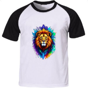 Camiseta Raglan Leao de Juda Watercorlor Splash