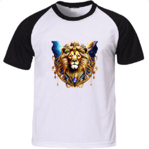 Camiseta Raglan Leao de juda coroado no universo