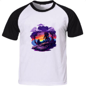 Camiseta Raglan Leao guerreiro noturno