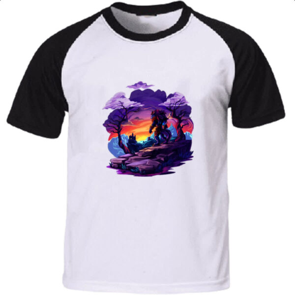 Camiseta Raglan Leao guerreiro noturno