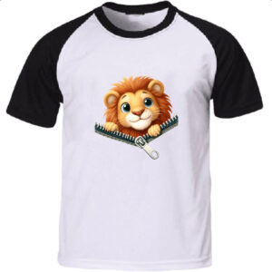 Camiseta Raglan Leao no ziper