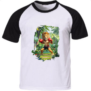 Camiseta Raglan Leao pugilista