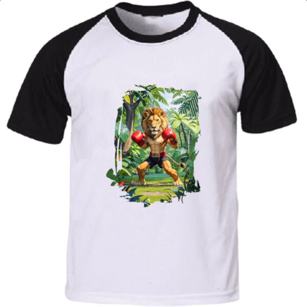 Camiseta Raglan Leao pugilista