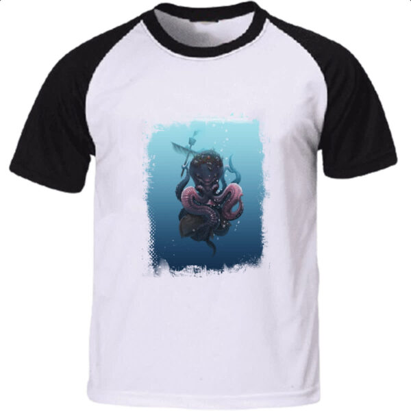 Camiseta Raglan Lendas do Mar Kraken 02