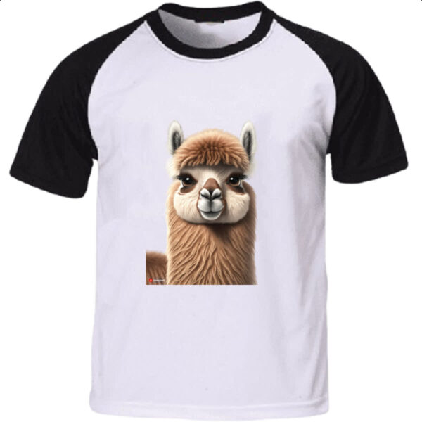 Camiseta Raglan Lhama rosto deboche