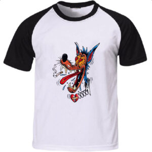 Camiseta Raglan Lobo apaixonado