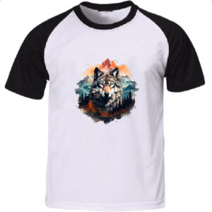 Camiseta Raglan Lobo da montanha