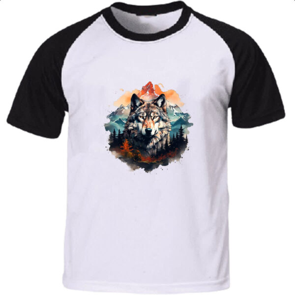 Camiseta Raglan Lobo da montanha