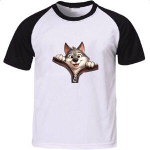 Camiseta Raglan Lobo no ziper