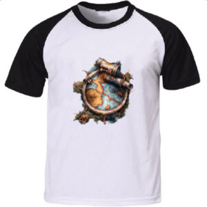 Camiseta Raglan Mapa antigo nautica vintage
