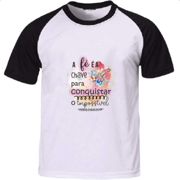 Camiseta Raglan A fe e a chave