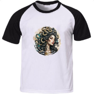 Camiseta Raglan Medusa beleza perigosa