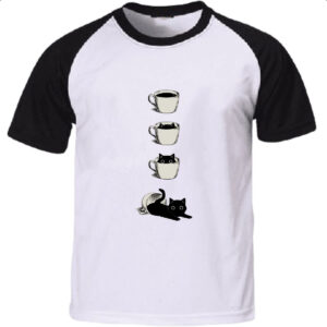 Camiseta Raglan Minha xicara de gato