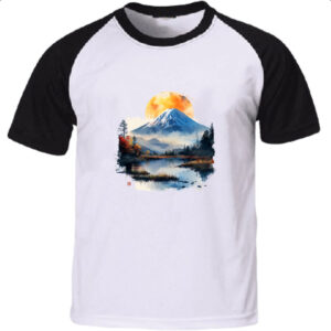 Camiseta Raglan Monte Fugi watercolor