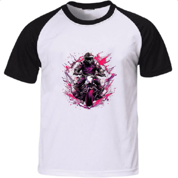 Camiseta Raglan Moto Rider Splash Art