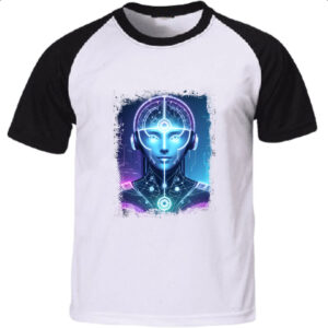 Camiseta Raglan Mulher Cerebro IA