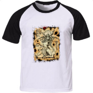 Camiseta Raglan Necronomicon Fragmento Deusa Hiperboria