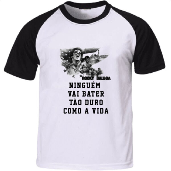 Camiseta Raglan Ninguem vai bater tao duro como a vida