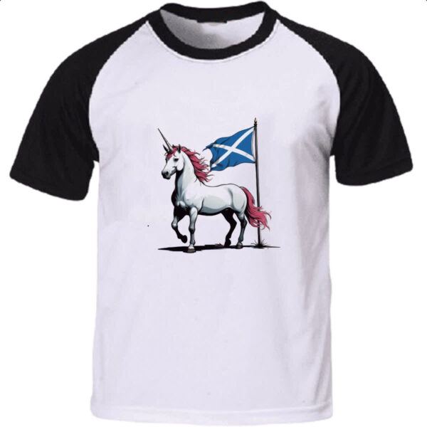 Camiseta Raglan Unicornio bandeira Escocia
