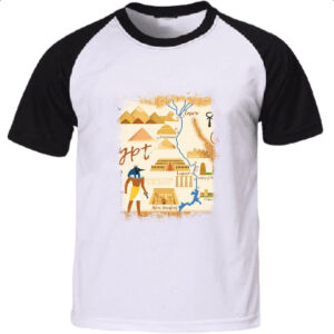 Camiseta Raglan Anubis Mapa do Egito