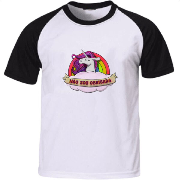 Camiseta Raglan Unicornio nao sou obrigada