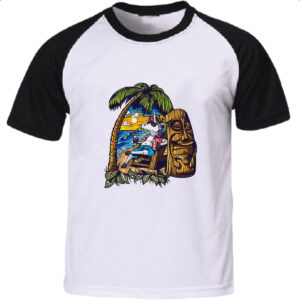 Camiseta Raglan Unicornio relaxando de ferias