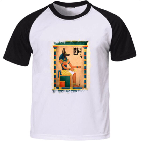 Camiseta Raglan Anubis Papiro Egito