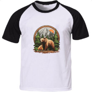 Camiseta Raglan Urso camping