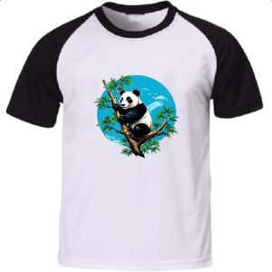 Camiseta Raglan Urso panda na arvore