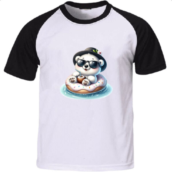 Camiseta Raglan Urso polar na boia