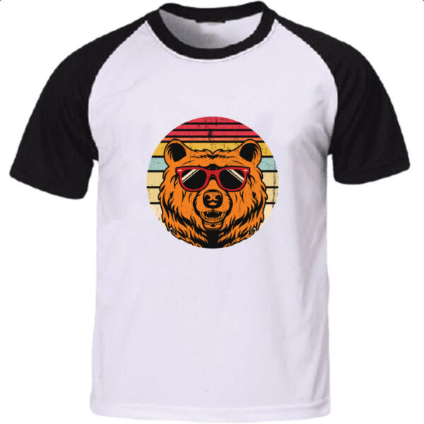 Camiseta Raglan Urso ray ban sunset