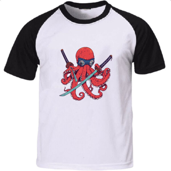 Camiseta Raglan Octopus samurai