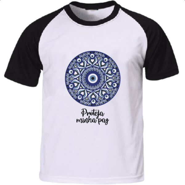 Camiseta Raglan Olho grego proteja minha paz