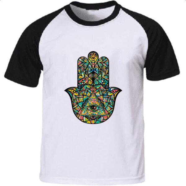 Camiseta Raglan Olho mao Hamsa