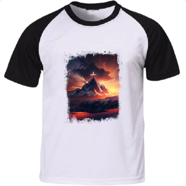 Camiseta Raglan A fe move montanhas 2